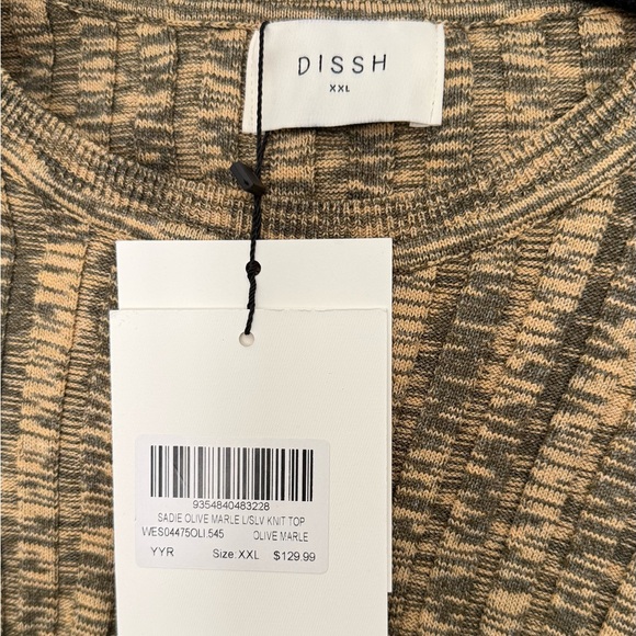 DISSH Lottie Olive Marble Crop Top Size XXL - Picture 3 of 5